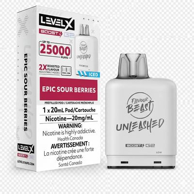 Epic Sour Berries Flavour Beast Unleashed Level X Boost Pod