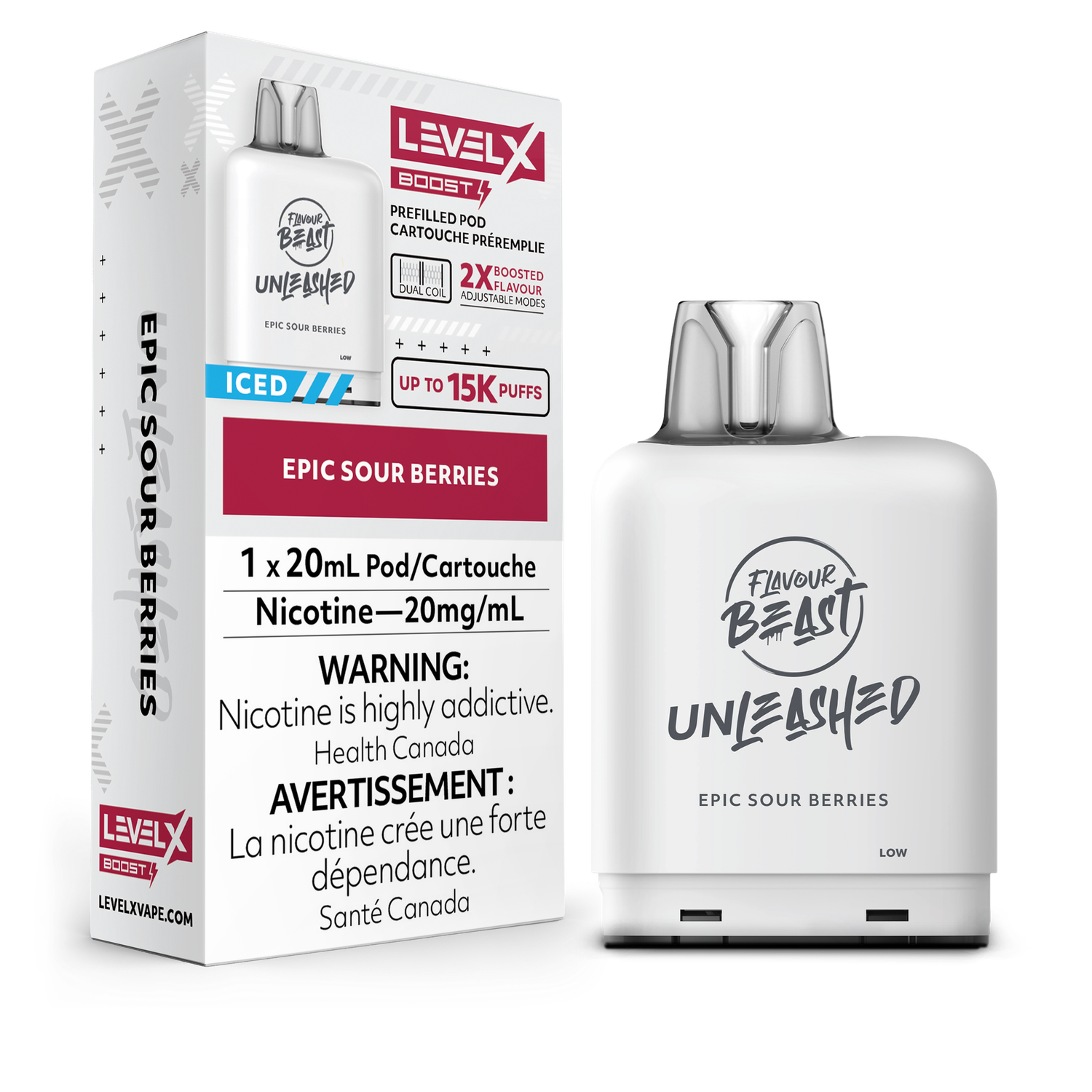 Epic Sour Berries Flavour Beast Unleashed Level X Boost Pod, Nicotine: 20mg