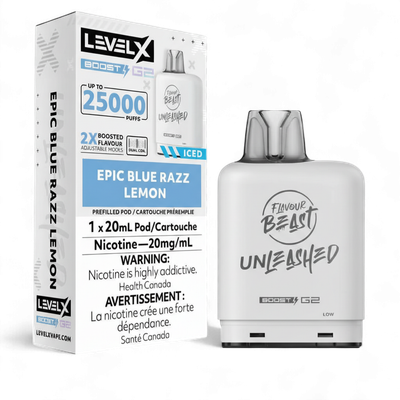 Epic Blue Razz Lemon Flavour Beast Unleashed Level X Boost Pod