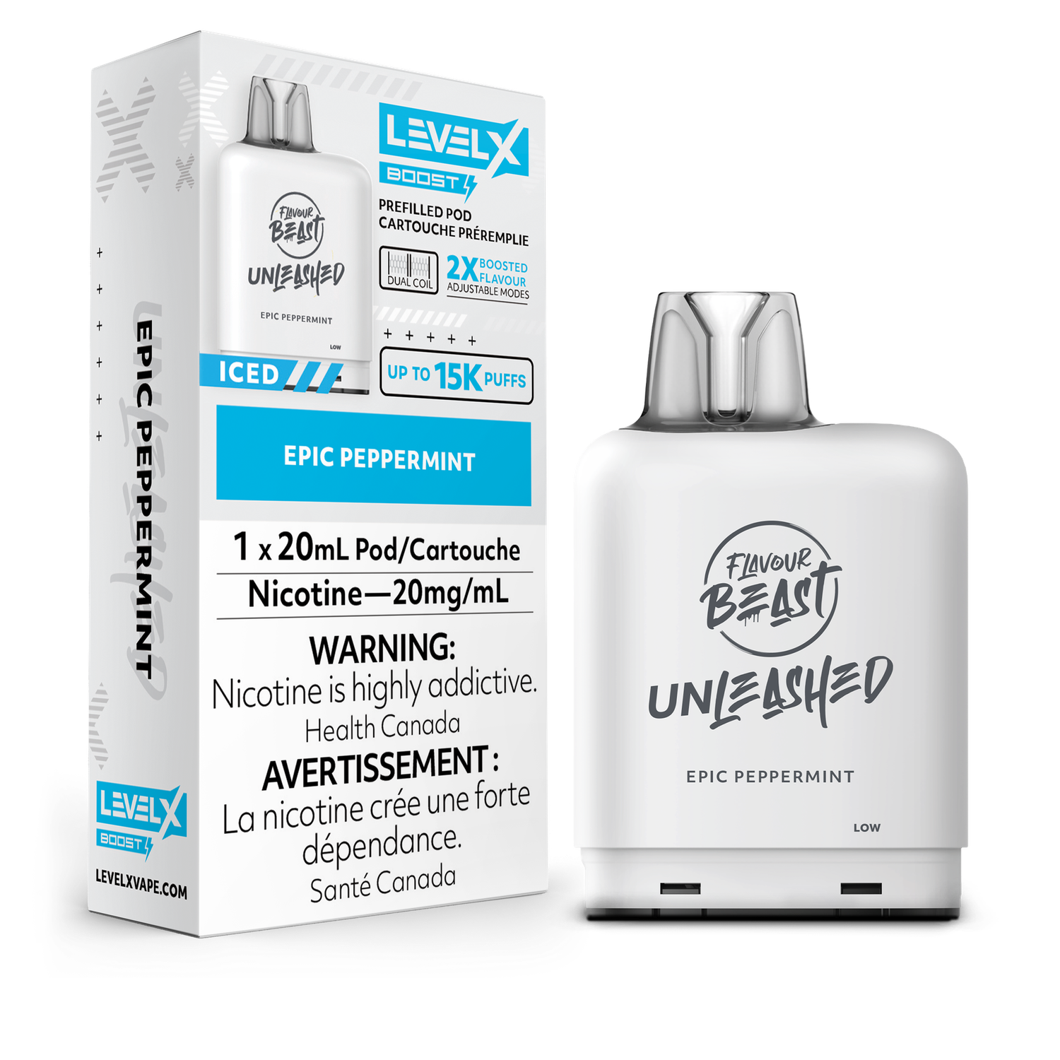 Epic Peppermint Flavour Beast Unleashed Level X Boost Pod, Nicotine: 20mg
