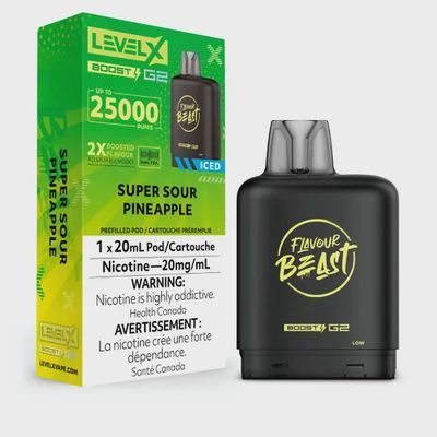 Super Sour Pineapple Iced Flavour Beast Level X Boost Pod