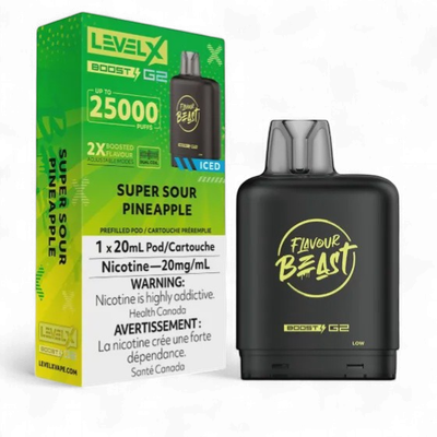 Super Sour Pineapple Iced Flavour Beast Level X Boost Pod