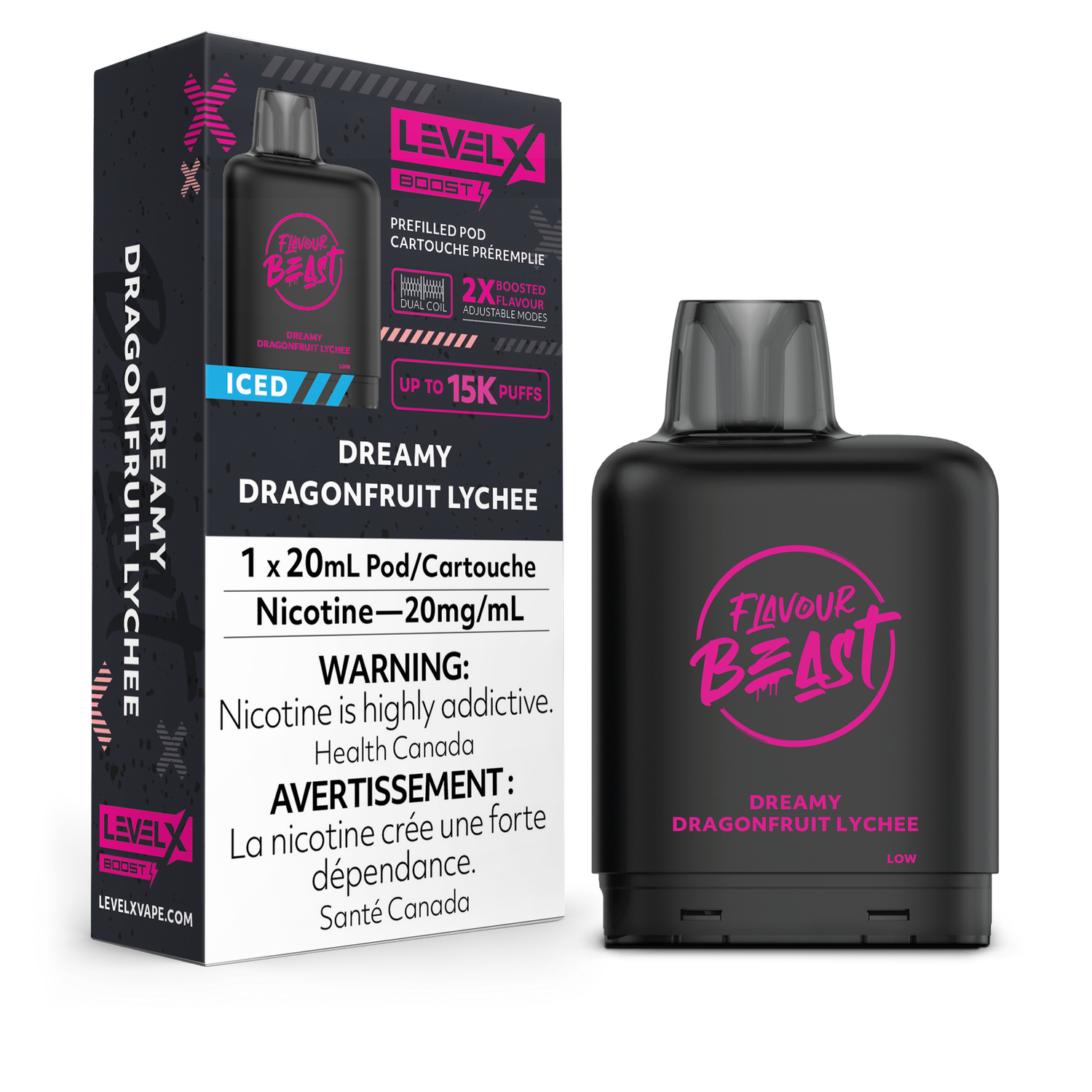 Dreamy Dragonfruit Lychee Iced Flavour Beast Level X Boost Pod, Nicotine: 20mg