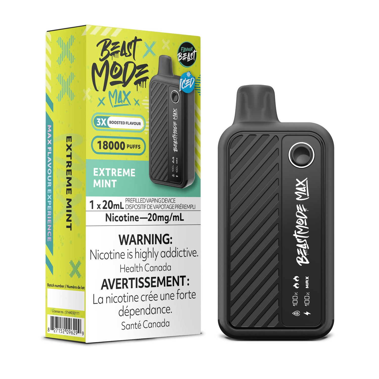 Extreme Mint - Flavour Beast Beast Mode Max Disposable, Nicotine: 20mg (Discontinued)