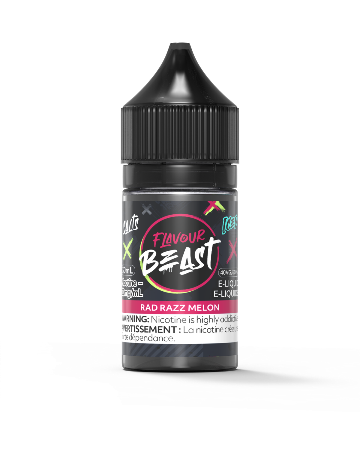 Rad Razz Melon Iced by Flavour Beast Salt, Nicotine: 20mg, Size: 30ml