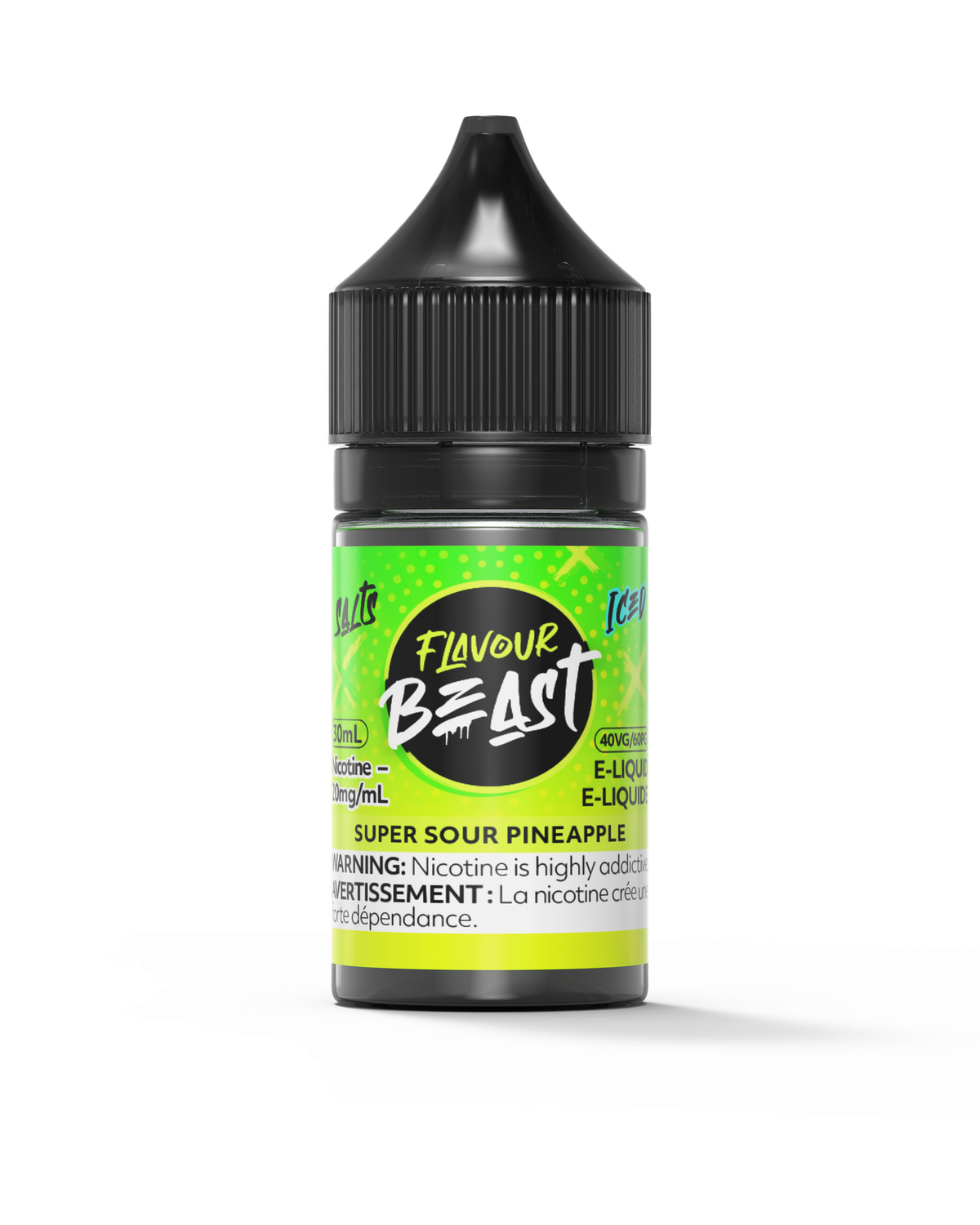Super Sour Pineapple Iced by Flavour Beast Salt, Nicotine: 20mg, Size: 30ml