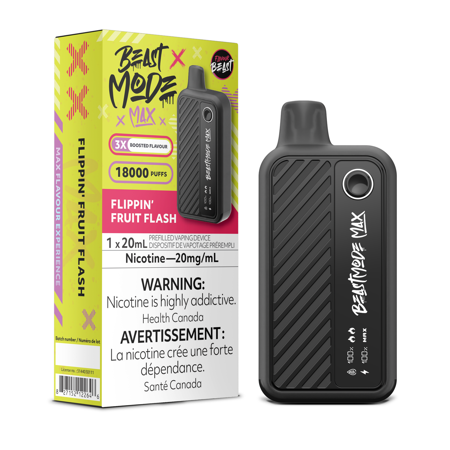 Flippin' Fruit Flash - Flavour Beast Beast Mode Max Disposable, Nicotine: 20mg