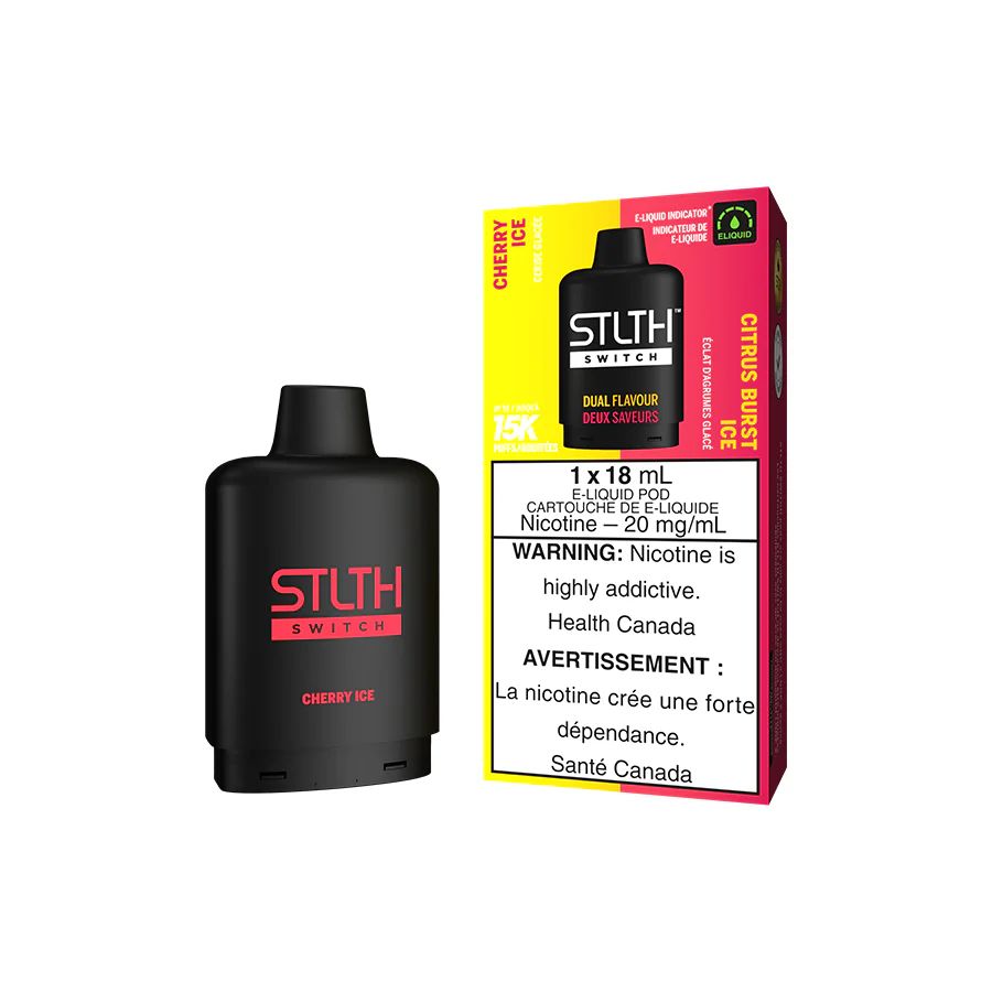 Cherry Ice and Citrus Burst Ice STLTH Switch Pod, Nicotine: 20mg
