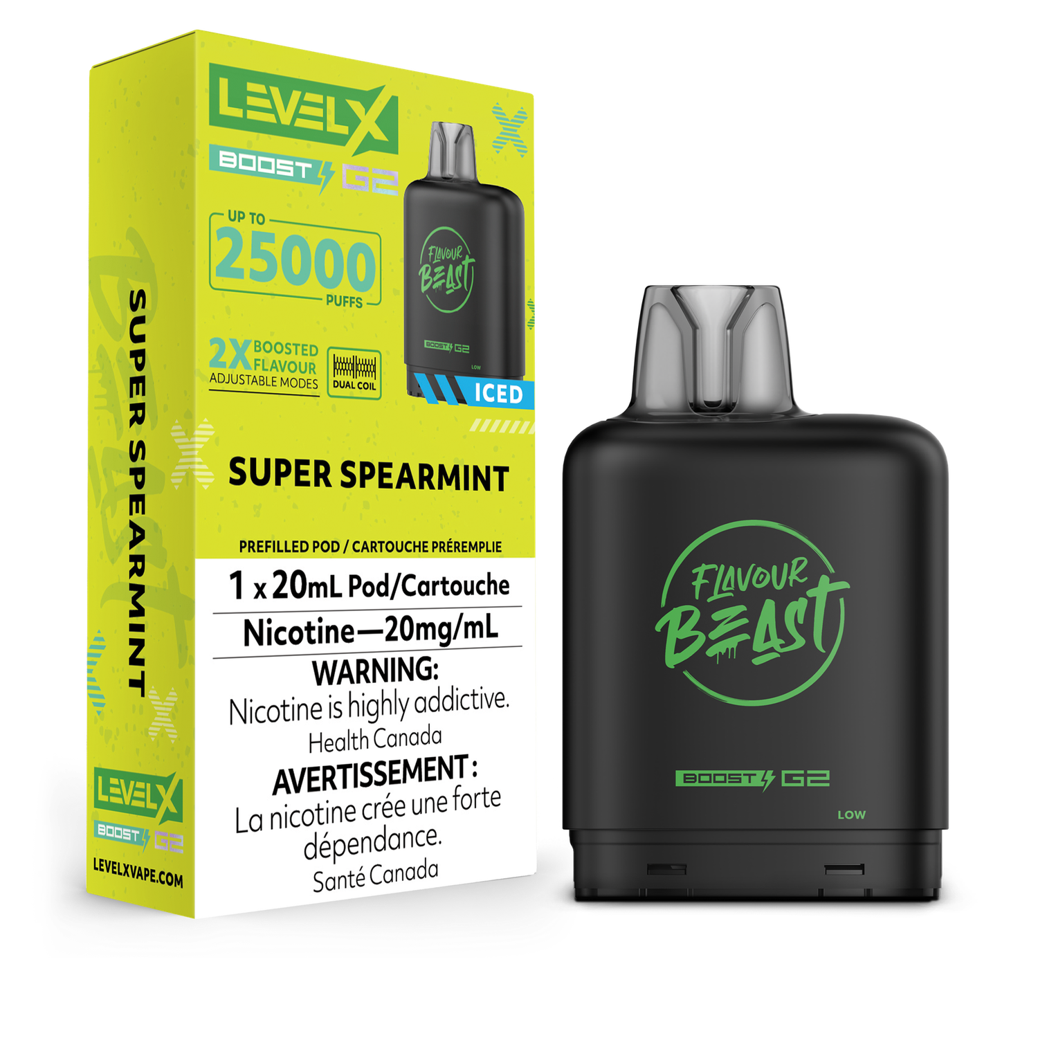 Super Spearmint Flavour Beast Level X Boost Pod, Nicotine: 20mg