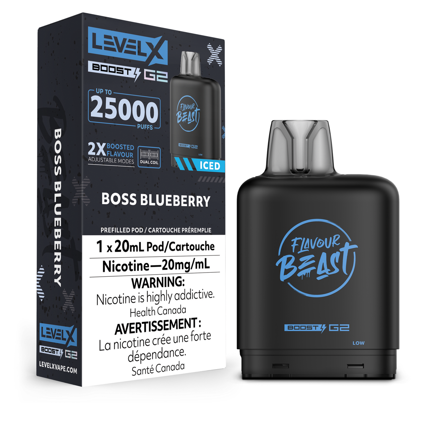 Boss Blueberry Iced Flavour Beast Level X Boost Pod, Nicotine: 20mg (Discontinued)