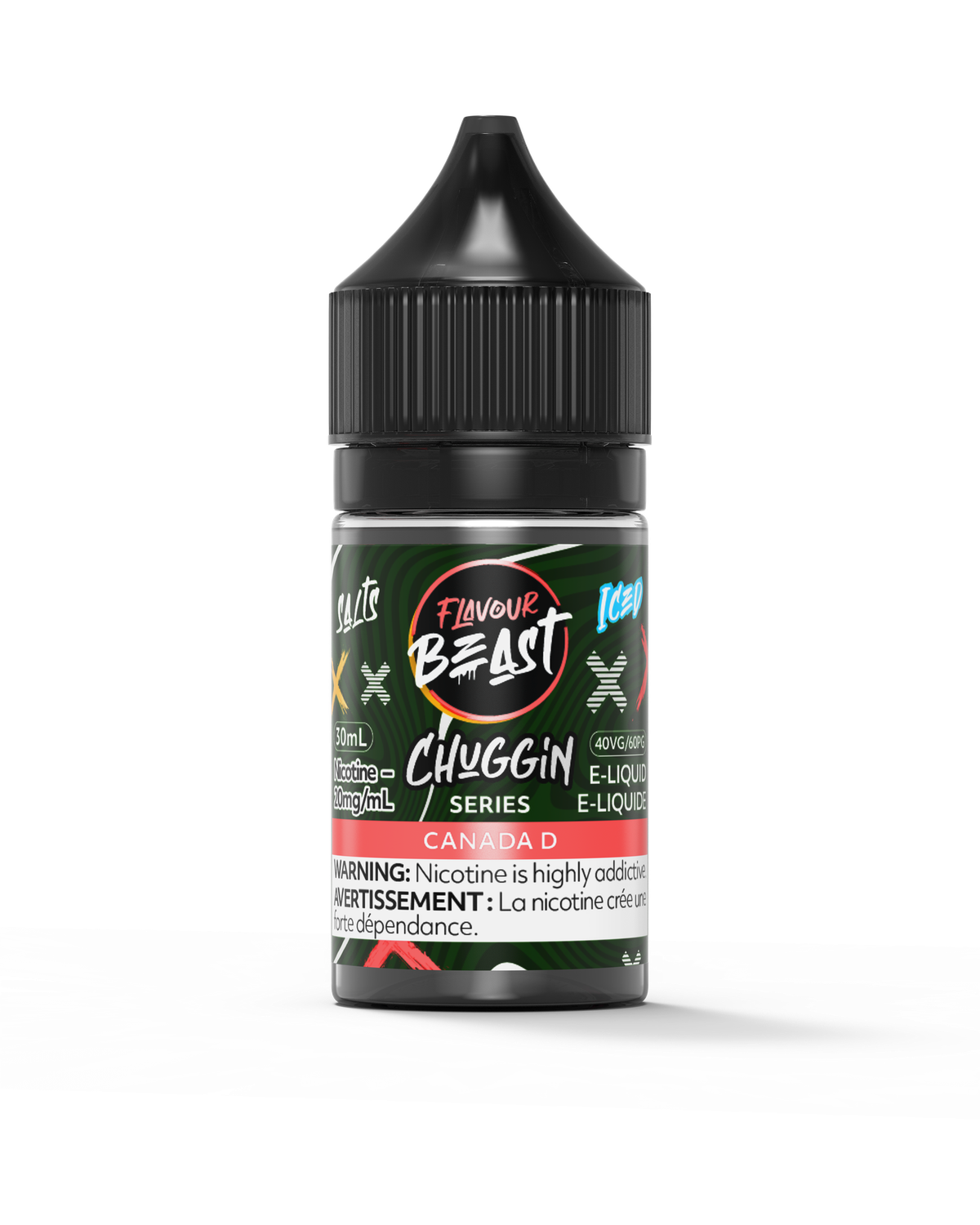 Chuggin' Canada D Iced by Flavour Beast Salt, Nicotine: 20mg, Size: 30ml