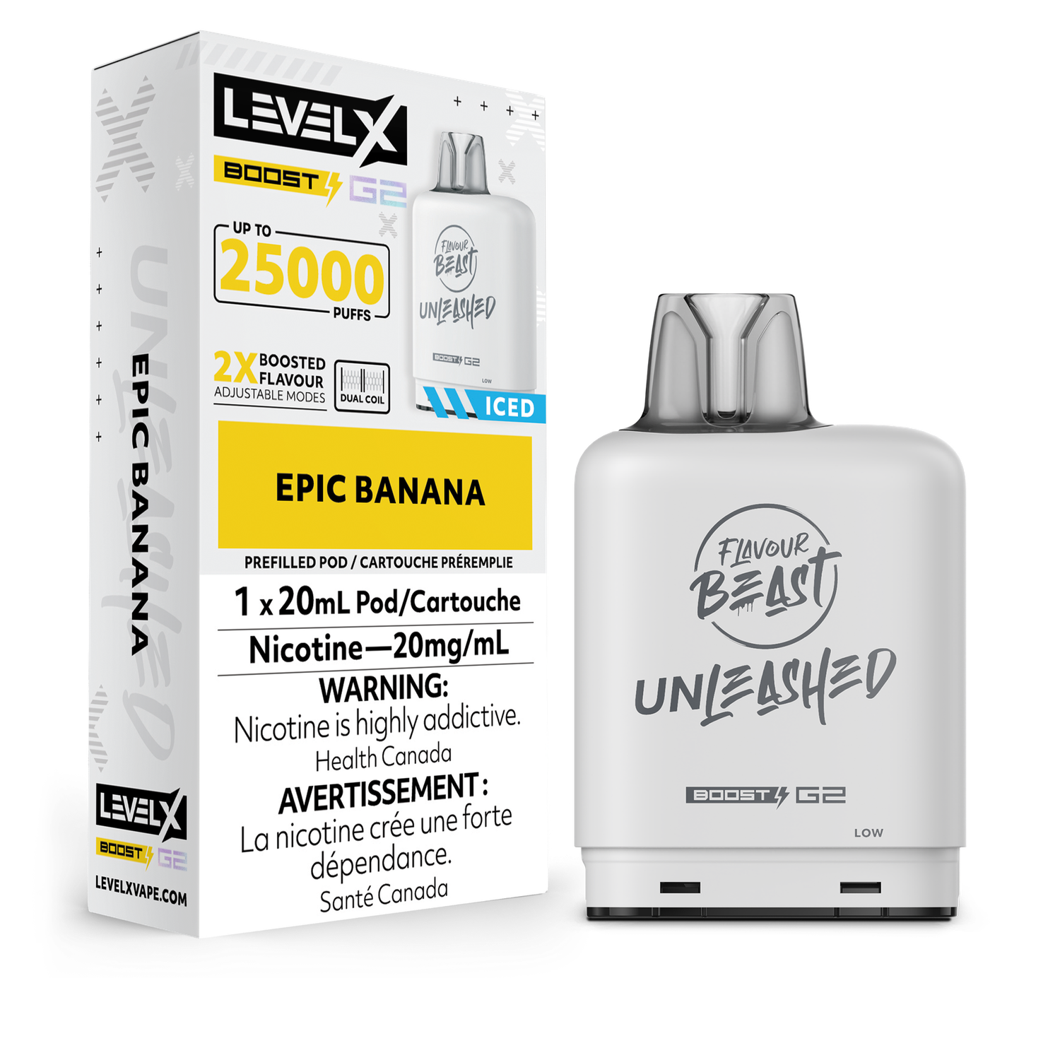Epic Banana Flavour Beast Unleashed Level X Boost Pod, Nicotine: 20mg