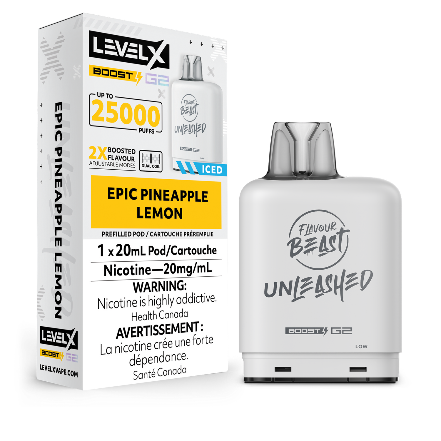 Epic Pineapple Lemon Flavour Beast Unleashed Level X Boost Pod, Nicotine: 20mg (Discontinued)