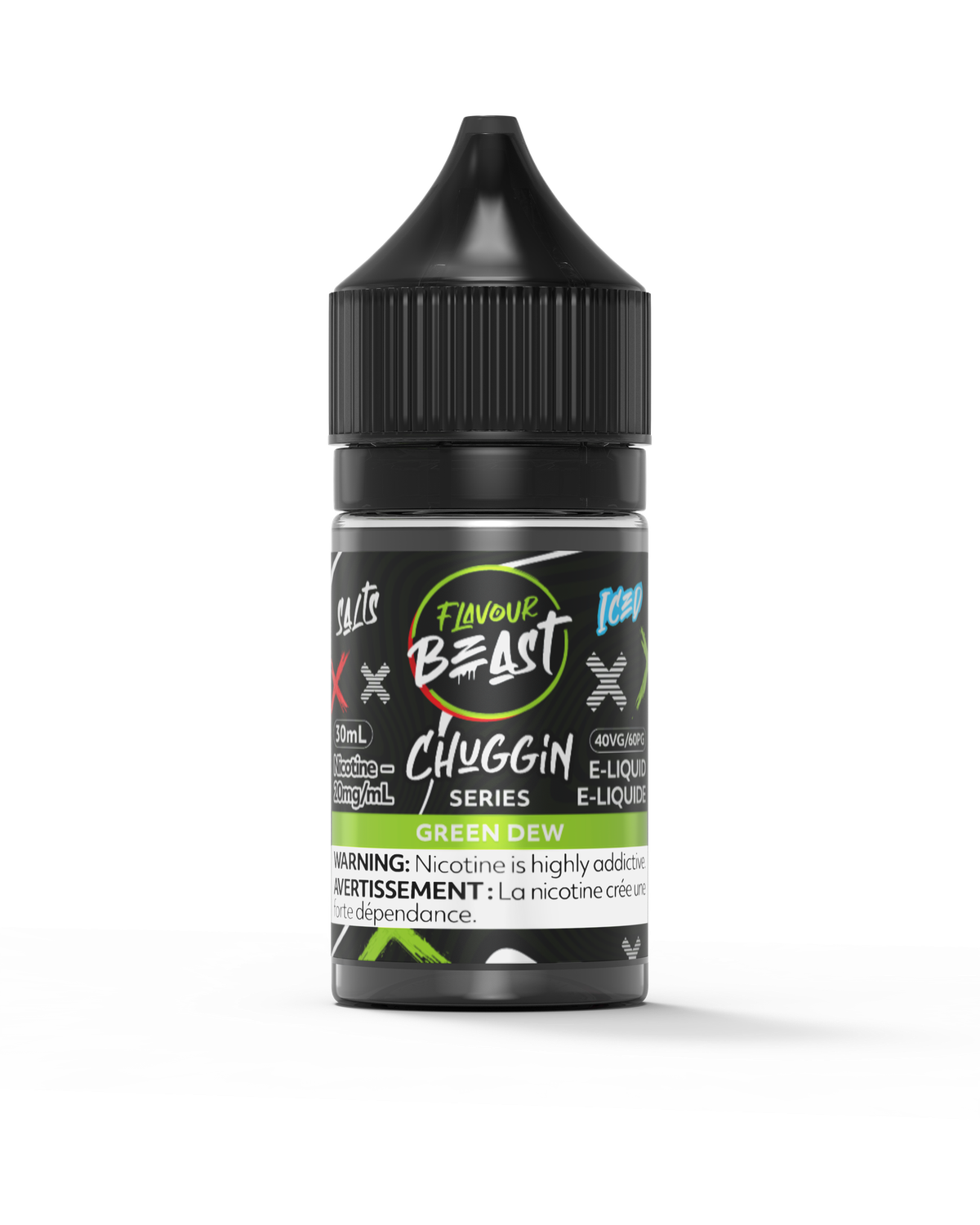 Chuggin' Green Dew Iced by Flavour Beast Salt, Nicotine: 20mg, Size: 30ml