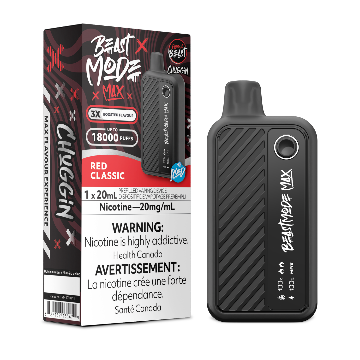 Chuggin' Red Classic - Flavour Beast Beast Mode Max Disposable, Nicotine: 20mg (Discontinued)