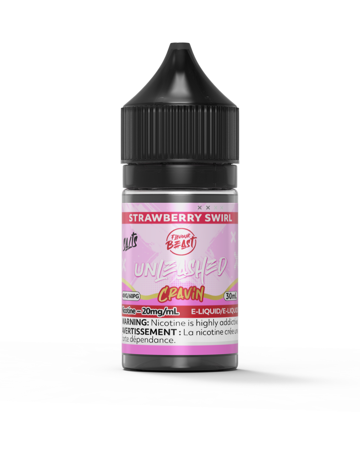 Cravin' Strawberry Swirl by Flavour Beast Unleashed Salt, Nicotine: 20mg, Size: 30ml