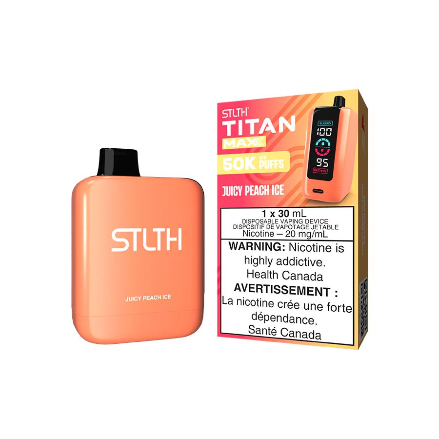 Juicy Peach Ice - STLTH Titan Max Disposable, Nicotine: 20mg
