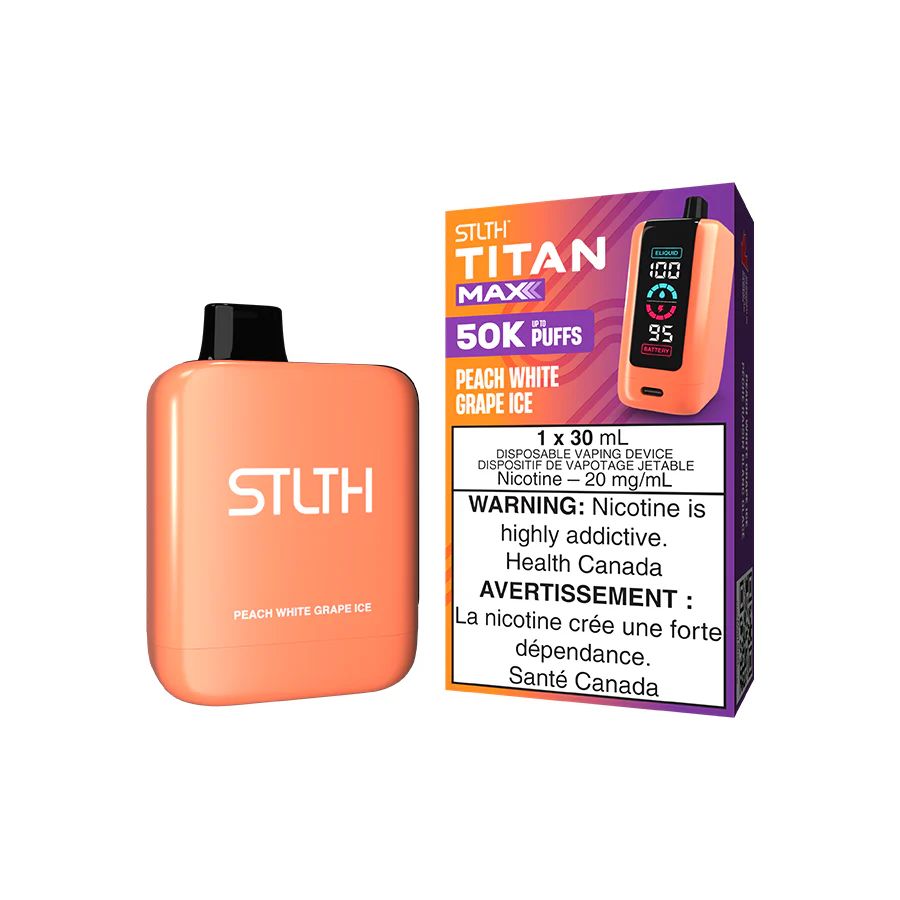 Peach White Grape Ice - STLTH Titan Max Disposable, Nicotine: 20mg