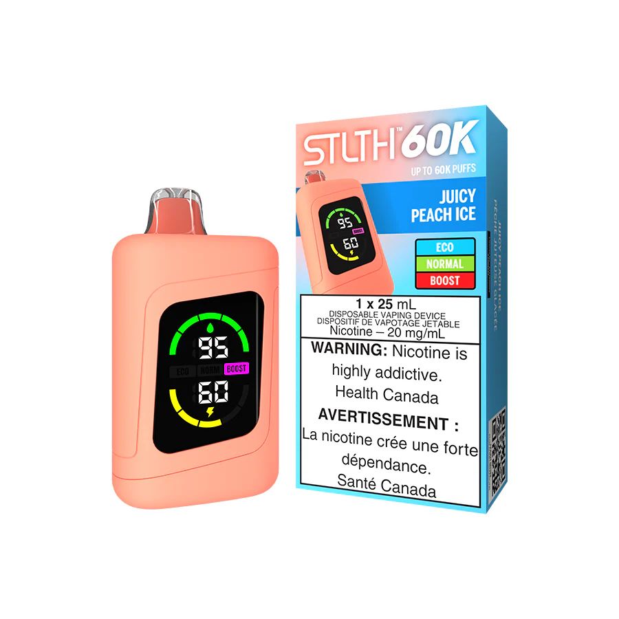 Juicy Peach Ice - STLTH 60K Disposable, Nicotine: 20mg