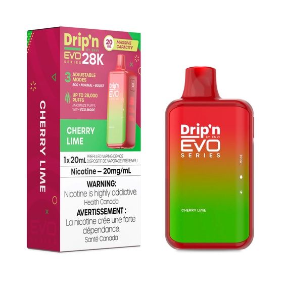 Cherry Lime - Drip'n by Envi Evo Series 28K Disposable, Nicotine: 20mg (Discontinued)
