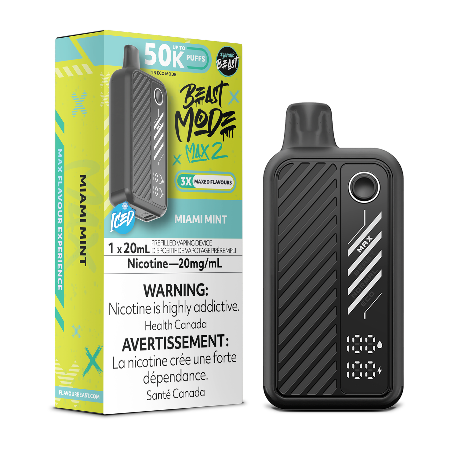 Miami Mint - Flavour Beast Beast Mode Max 2 Disposable, Nicotine: 20mg