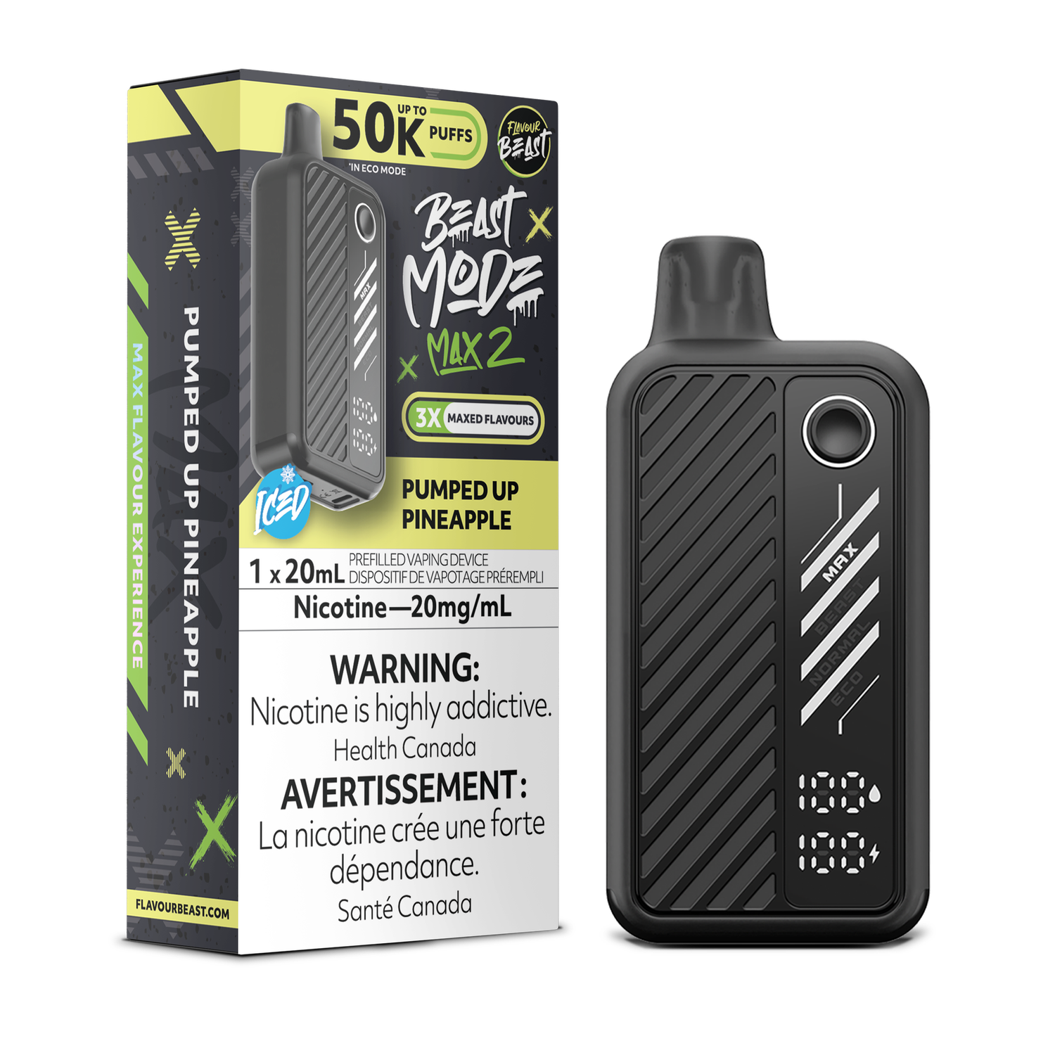Pumped Up Pineapple - Flavour Beast Beast Mode Max 2 Disposable, Nicotine: 20mg