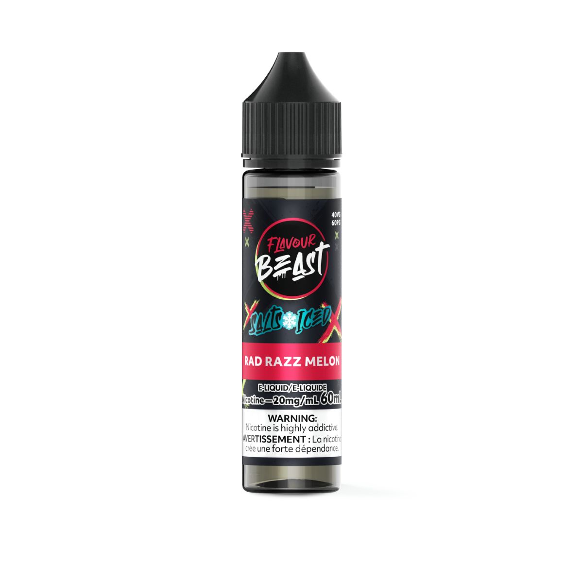 Rad Razz Melon Iced - Flavour Beast Salt, Nicotine: 20mg, Size: 60ml