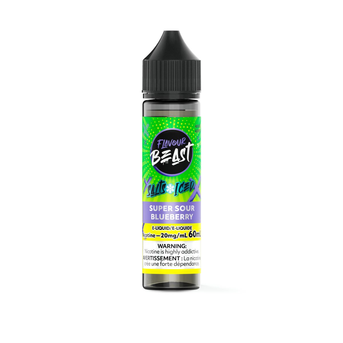 Super Sour Blueberry Iced - Flavour Beast Salt, Nicotine: 20mg, Size: 60ml