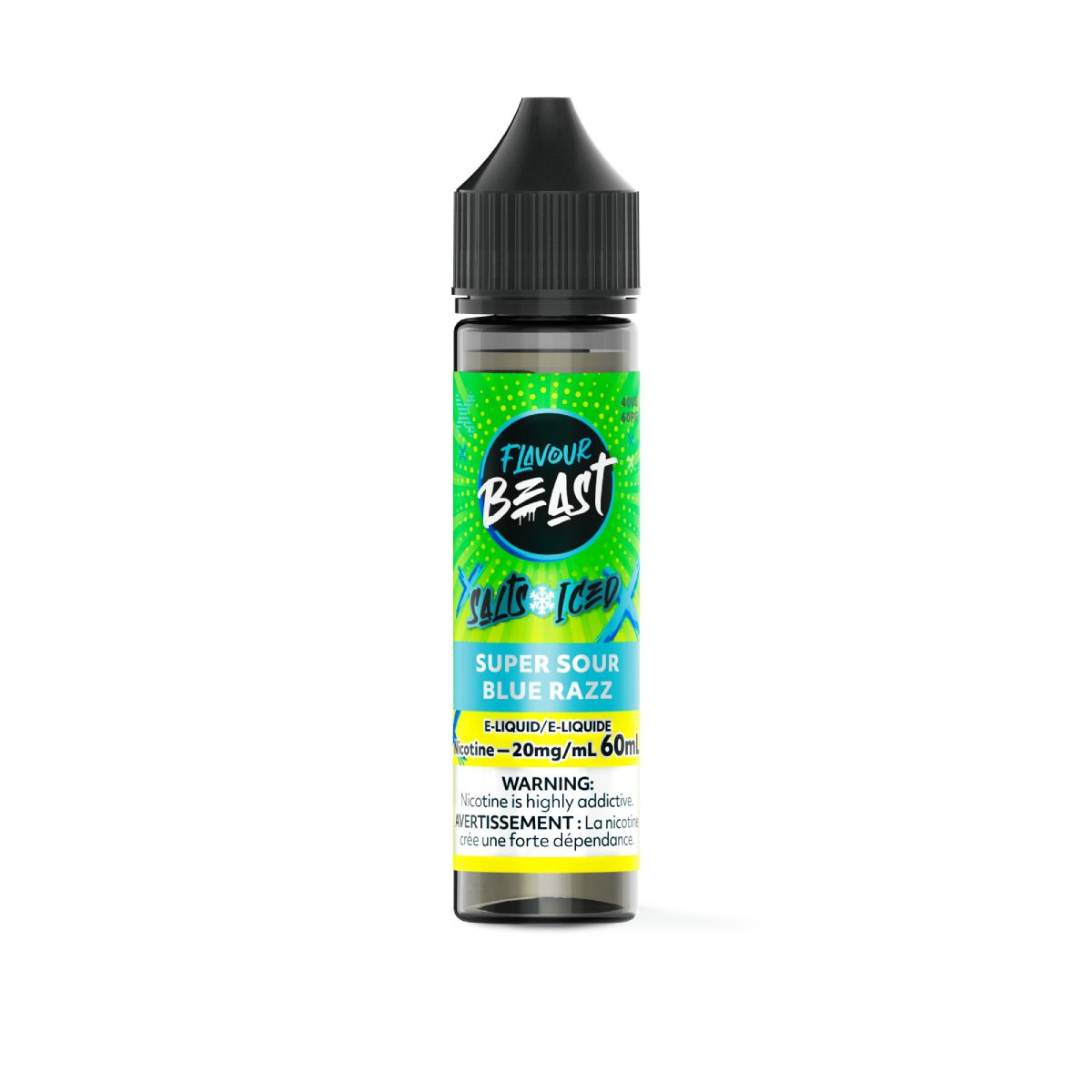 Super Sour Blue Razz Iced - Flavour Beast Salt, Nicotine: 20mg, Size: 60ml