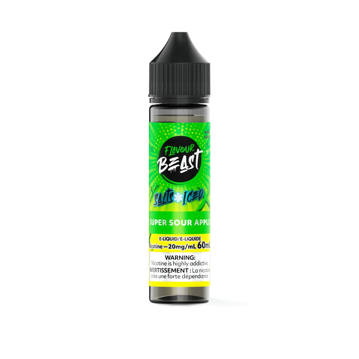 Super Sour Apple Iced  - Flavour Beast Salt, Nicotine: 20mg, Size: 60ml