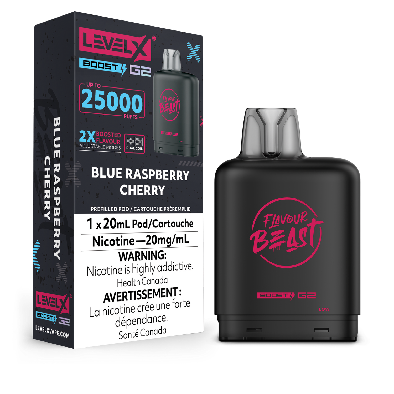 Blue Raspberry Cherry Flavour Beast Level X Boost Pod, Nicotine: 20mg
