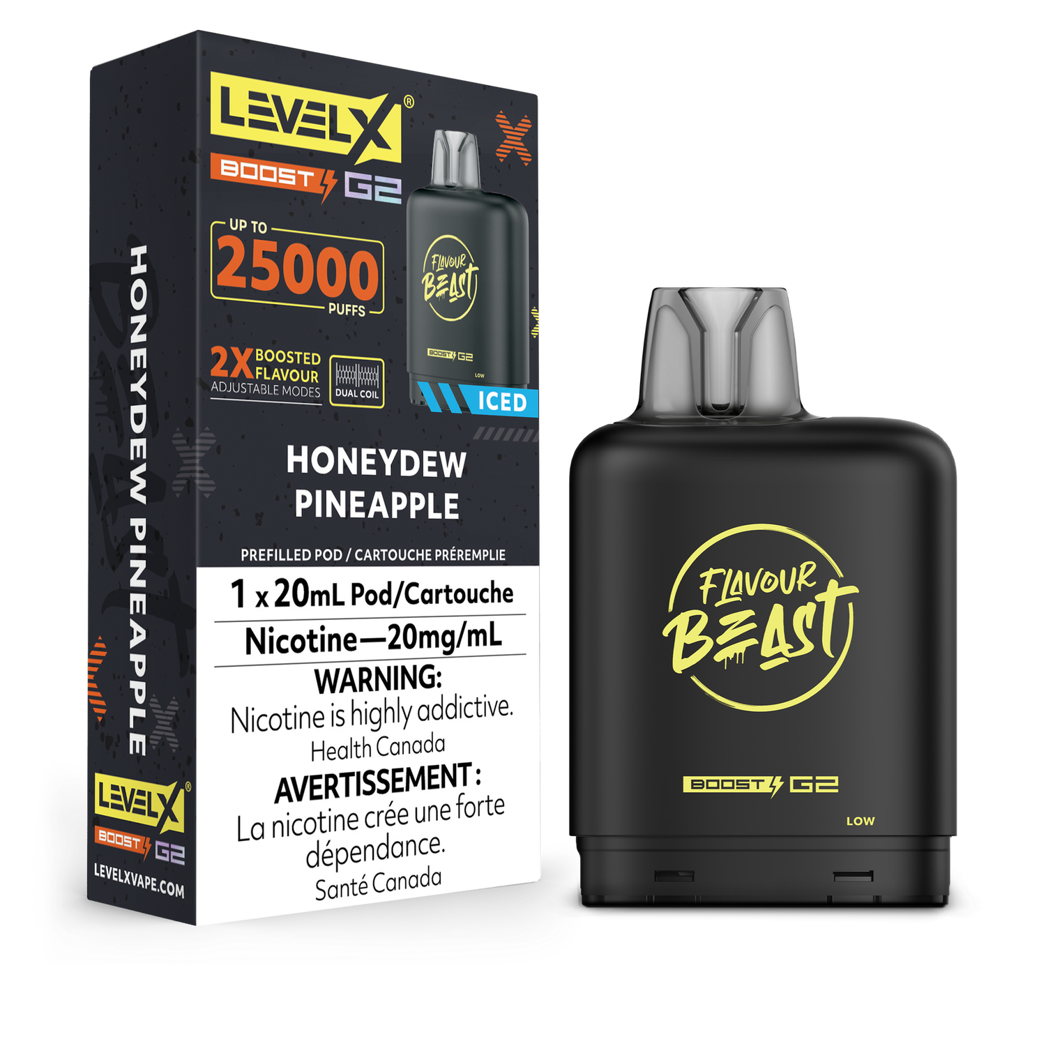 Honeydew Pineapple Flavour Beast Level X Boost Pod, Nicotine: 20mg (Discontinued)