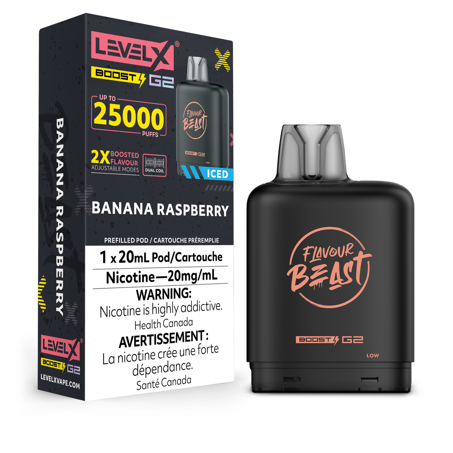 Banana Raspberry Flavour Beast Level X Boost Pod, Nicotine: 20mg