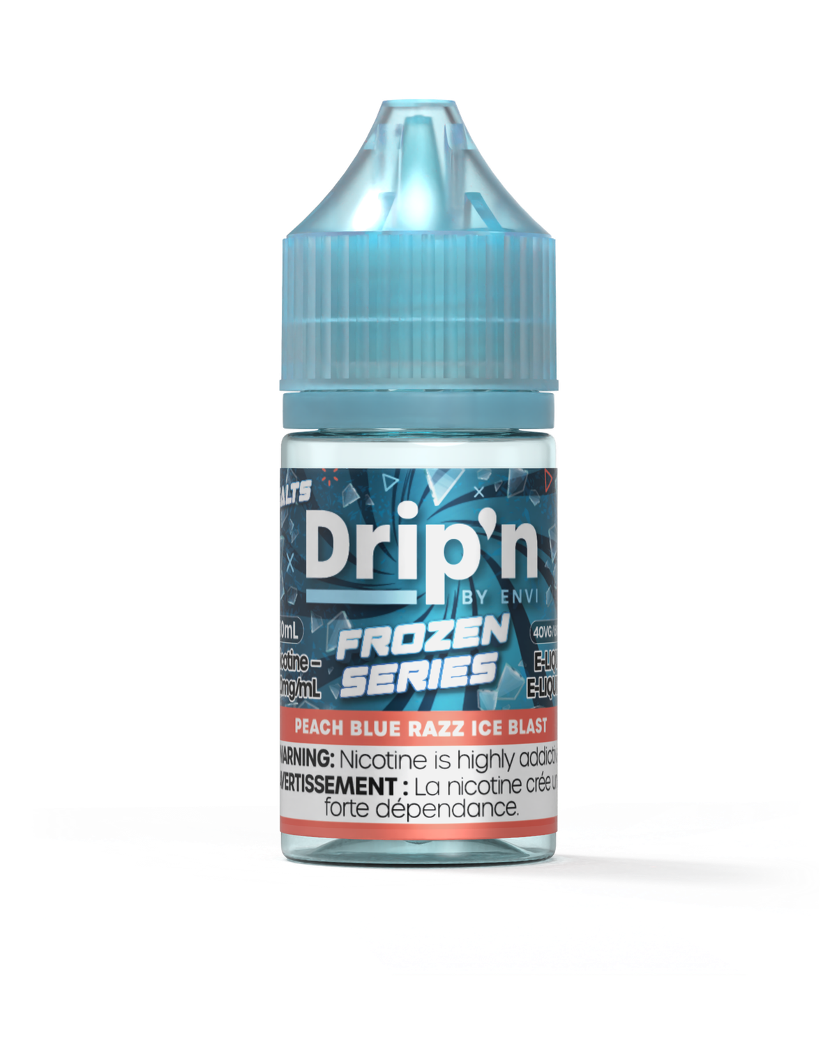 Peach Blue Razz Ice Blast by Drip'n Salt, Nicotine: 20mg, Size: 30ml
