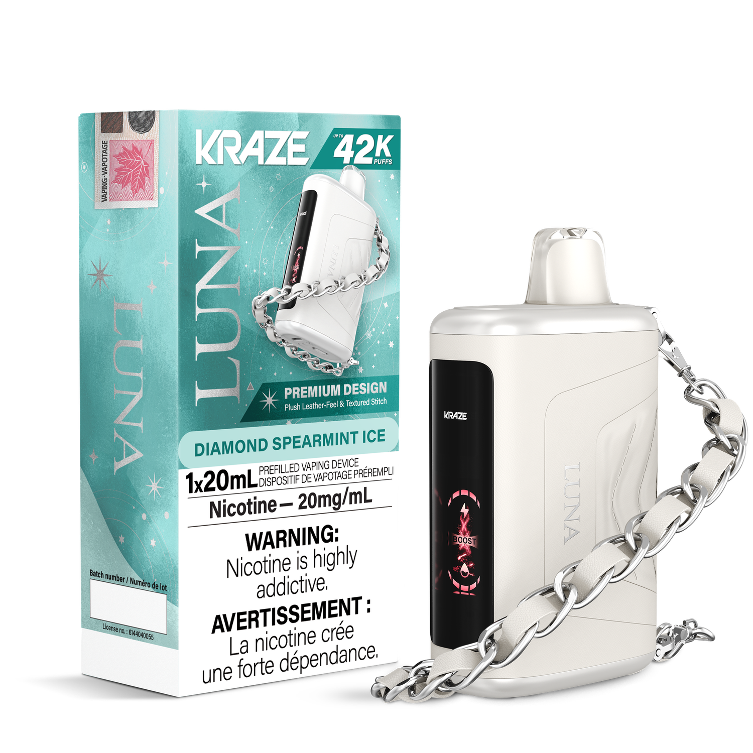 Diamond Spearmint - Kraze Luna Disposable, Nicotine: 20mg