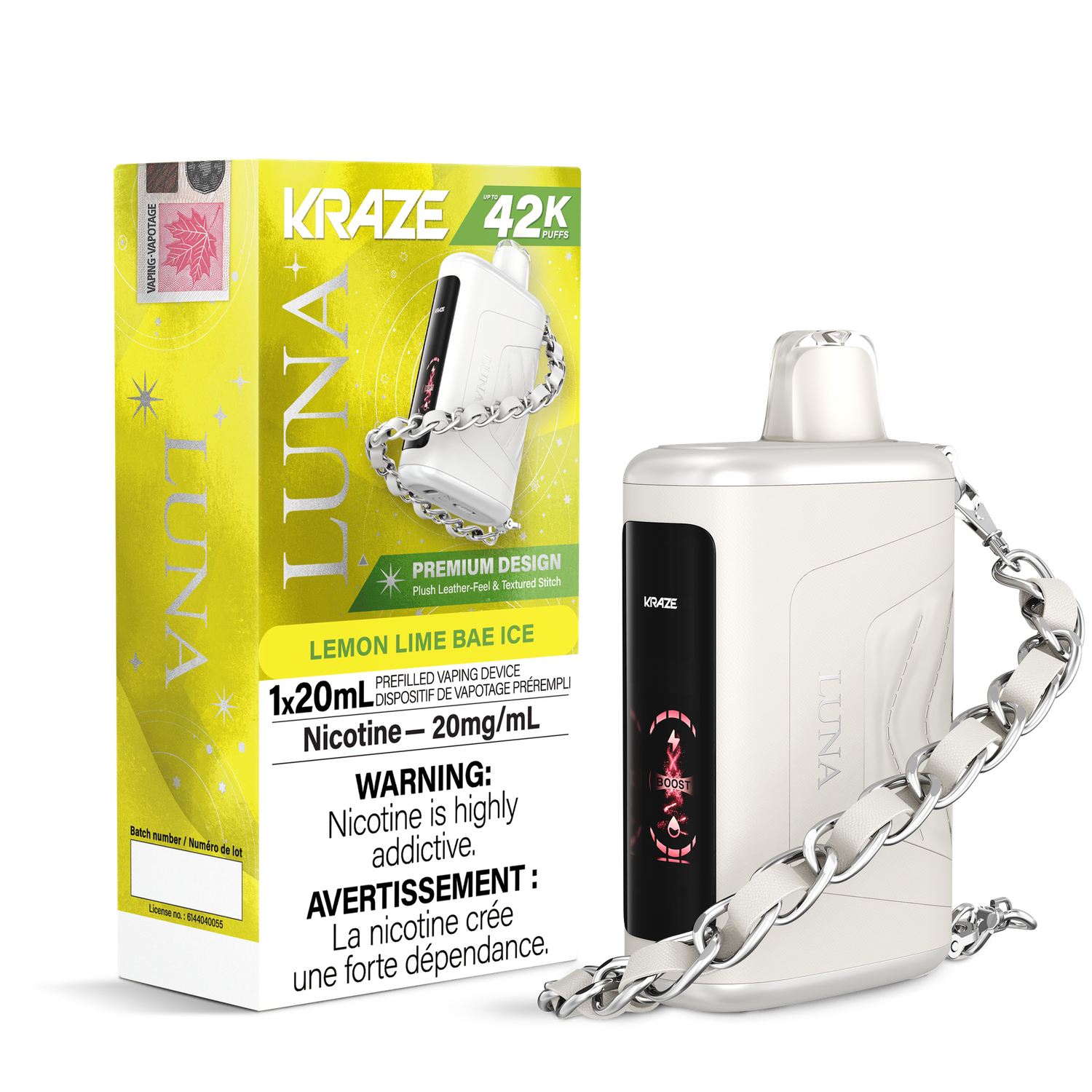 Lemon Lime Bae Ice - Kraze Luna Disposable, Nicotine: 20mg
