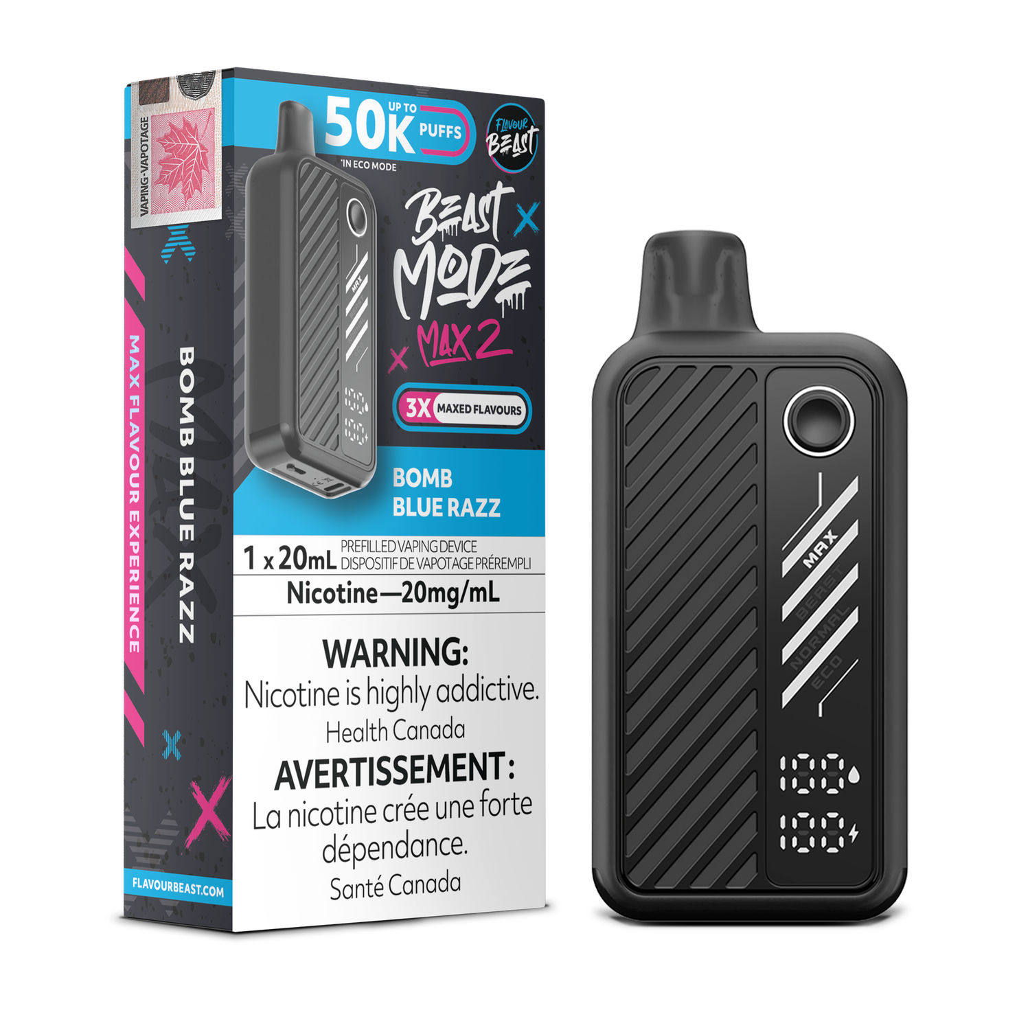 Bomb Blue Razz - Flavour Beast Beast Mode Max 2 Disposable, Nicotine: 20mg (Discontinued)