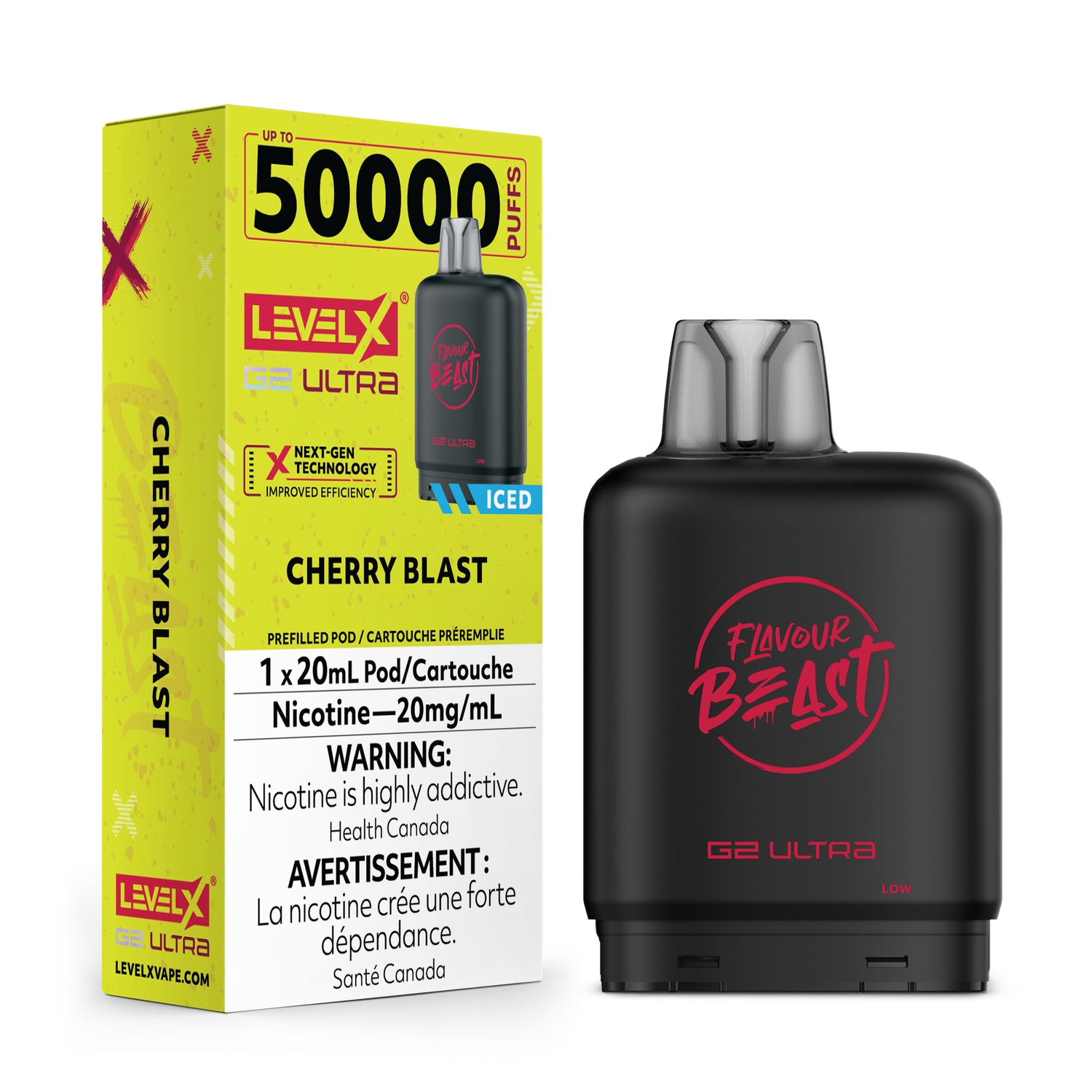 Cherry Blast Flavour Beast Level X G2 Ultra Pod, Nicotine: 20mg