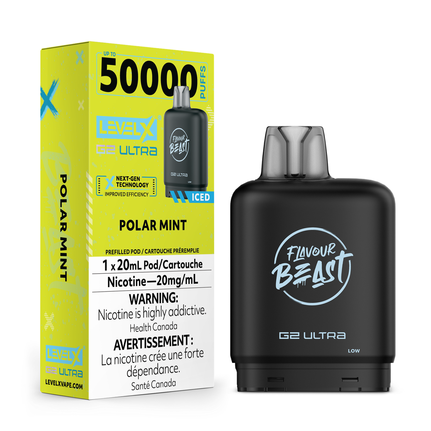 Polar Mint Flavour Beast Level X G2 Ultra Pod, Nicotine: 20mg