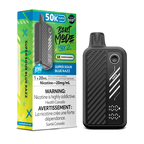 Super Sour Blue Razz - Flavour Beast Beast Mode Max 2 Disposable, Nicotine: 20mg (Discontinued)