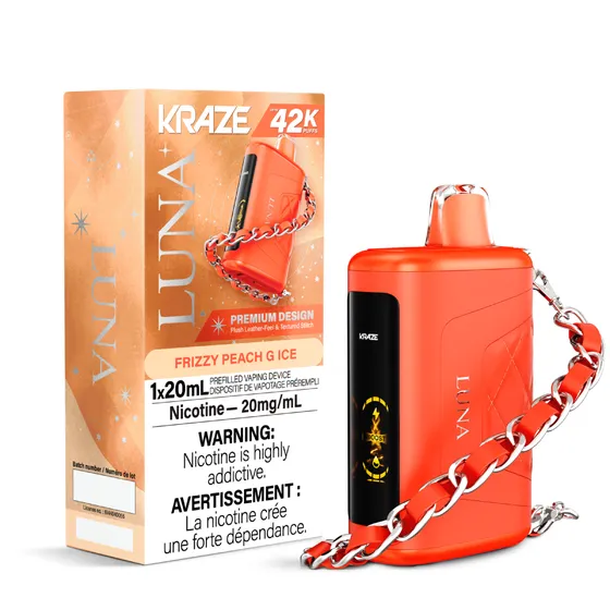Frizzy Peach G Ice - Kraze Luna Disposable, Nicotine: 20mg