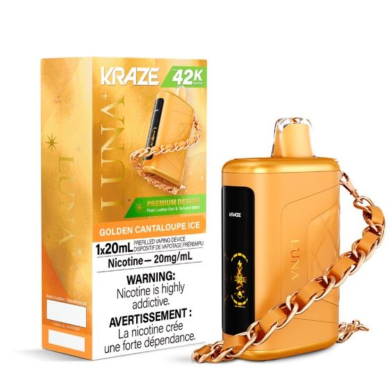 Golden Cantaloupe Ice - Kraze Luna Disposable, Nicotine: 20mg