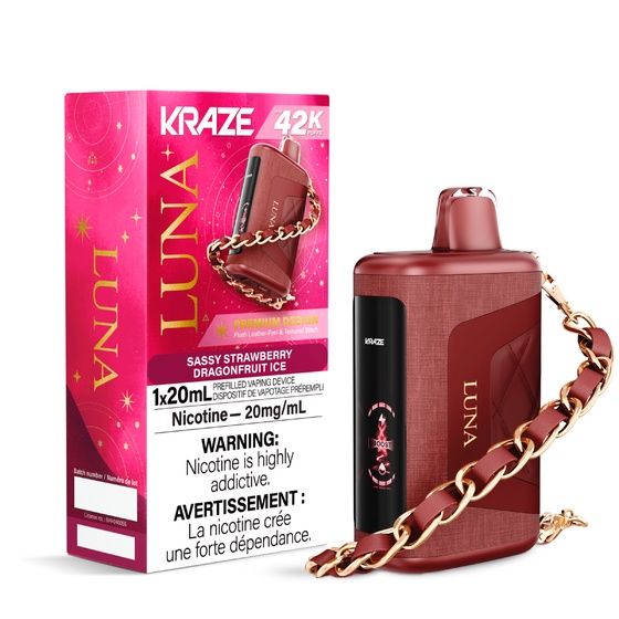 Sassy Strawberry Dragonfruit Ice - Kraze Luna Disposable, Nicotine: 20mg