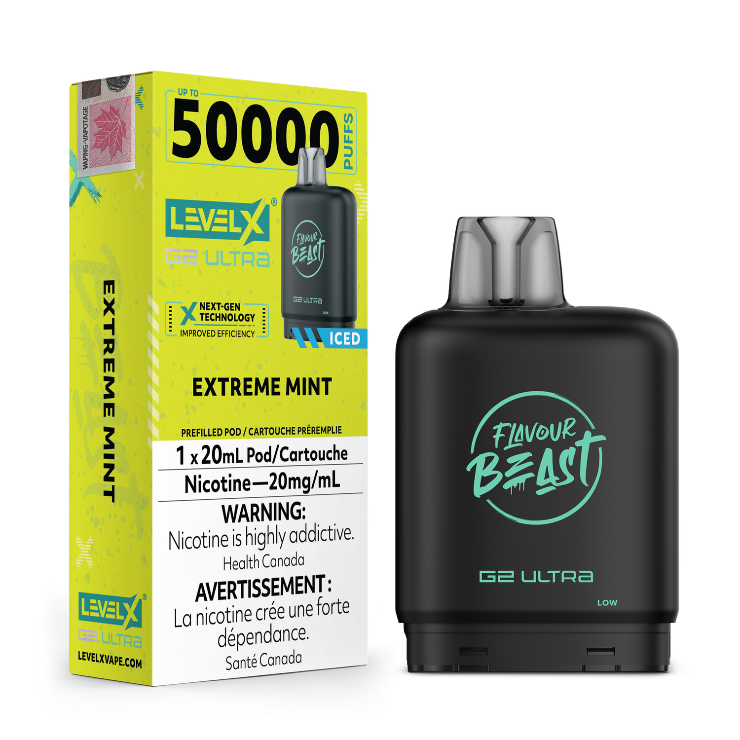 Extreme Mint Flavour Beast Level X G2 Ultra Pod, Nicotine: 20mg