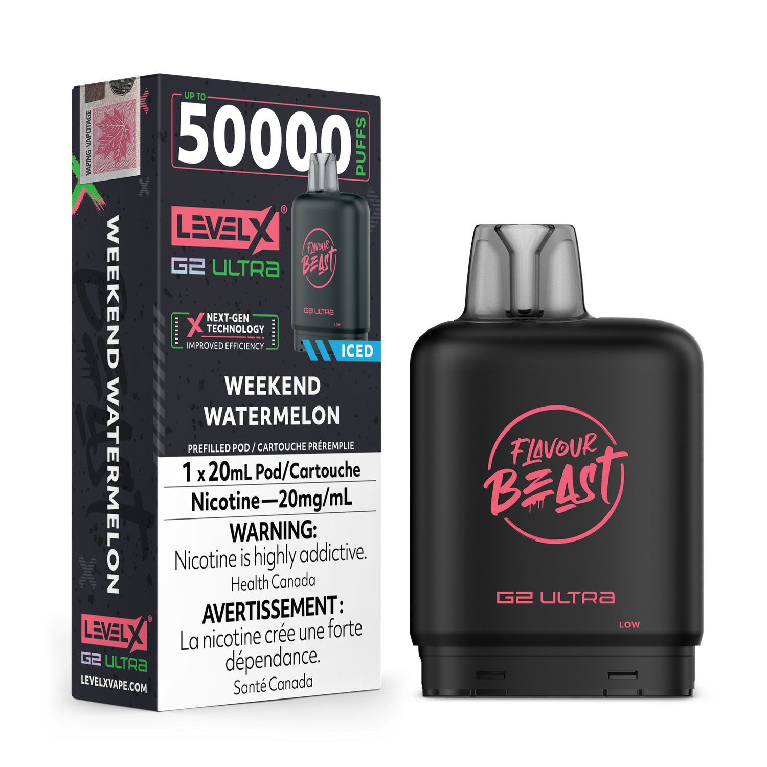 Weekend Watermelon Flavour Beast Level X G2 Ultra Pod, Nicotine: 20mg