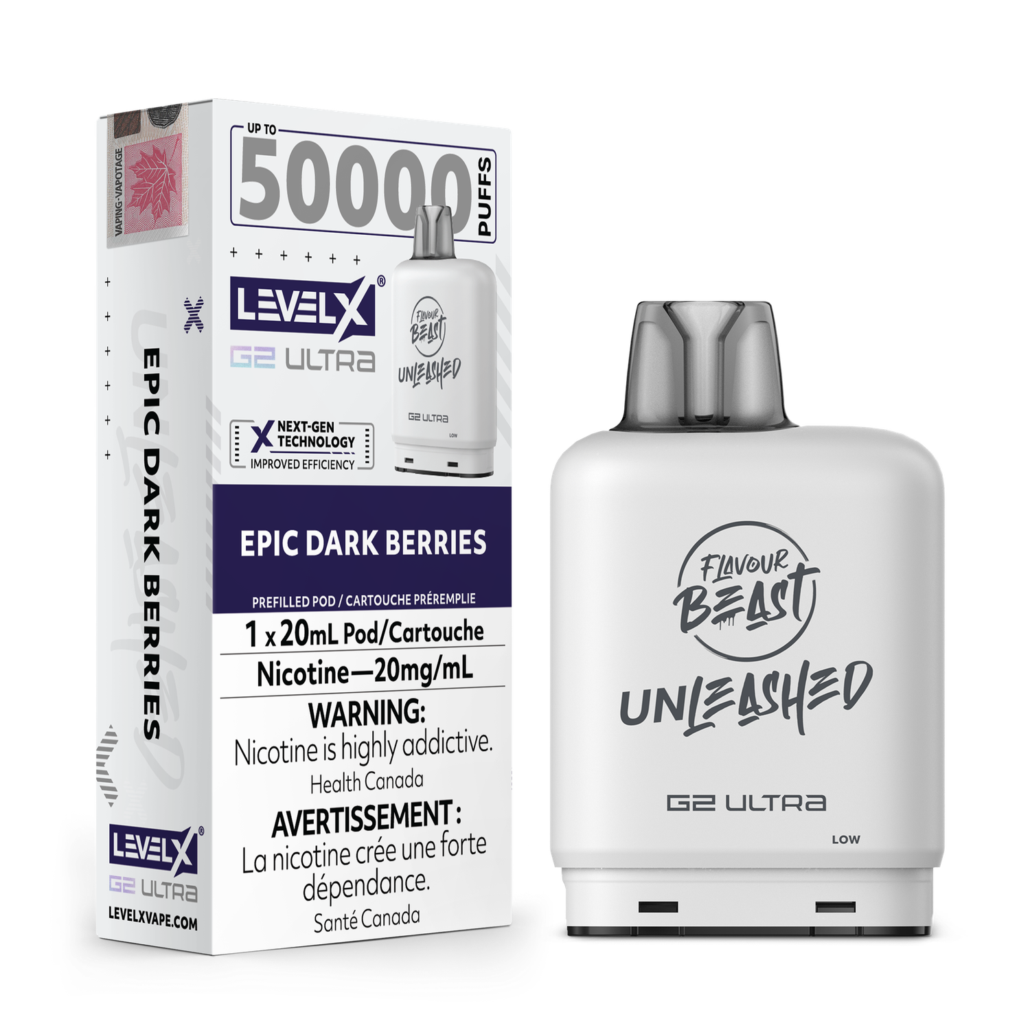 Epic Dark Berries Flavour Beast Unleashed Level X G2 Ultra Pod, Nicotine: 20mg