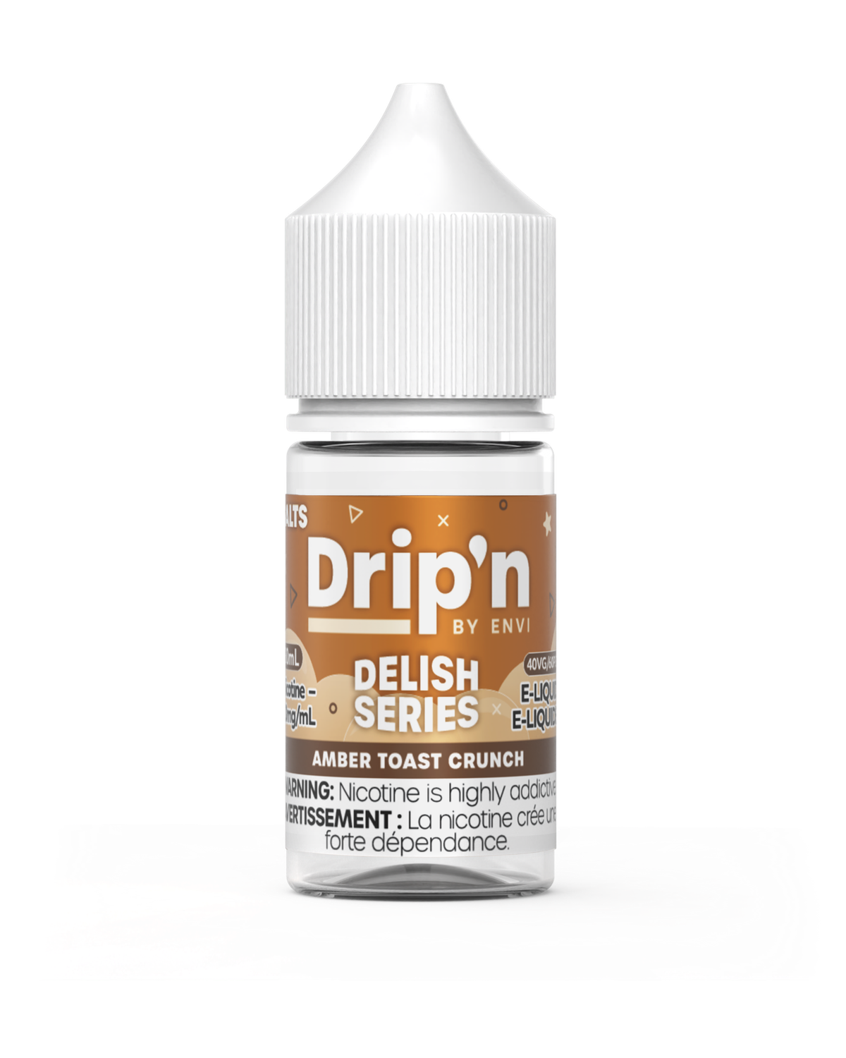 Amber Toast Crunch Delish Series by Drip'n Salt, Nicotine: 20mg (Discontinued), Size: 30ml