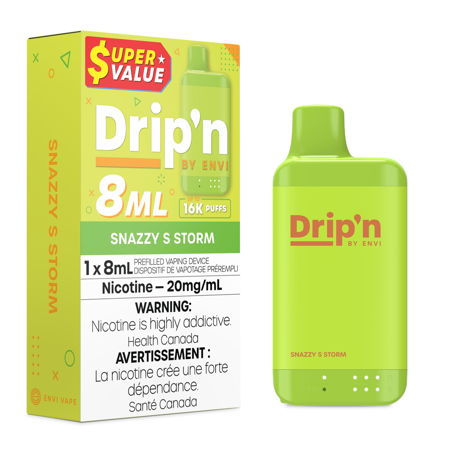 Snazzy S Storm - Drip'n by Envi 8mL Disposable, Nicotine: 20mg