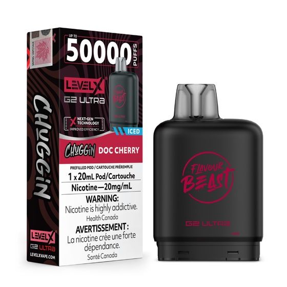 Chuggin' Doc Cherry Flavour Beast Level X G2 Ultra Pod, Nicotine: 20mg