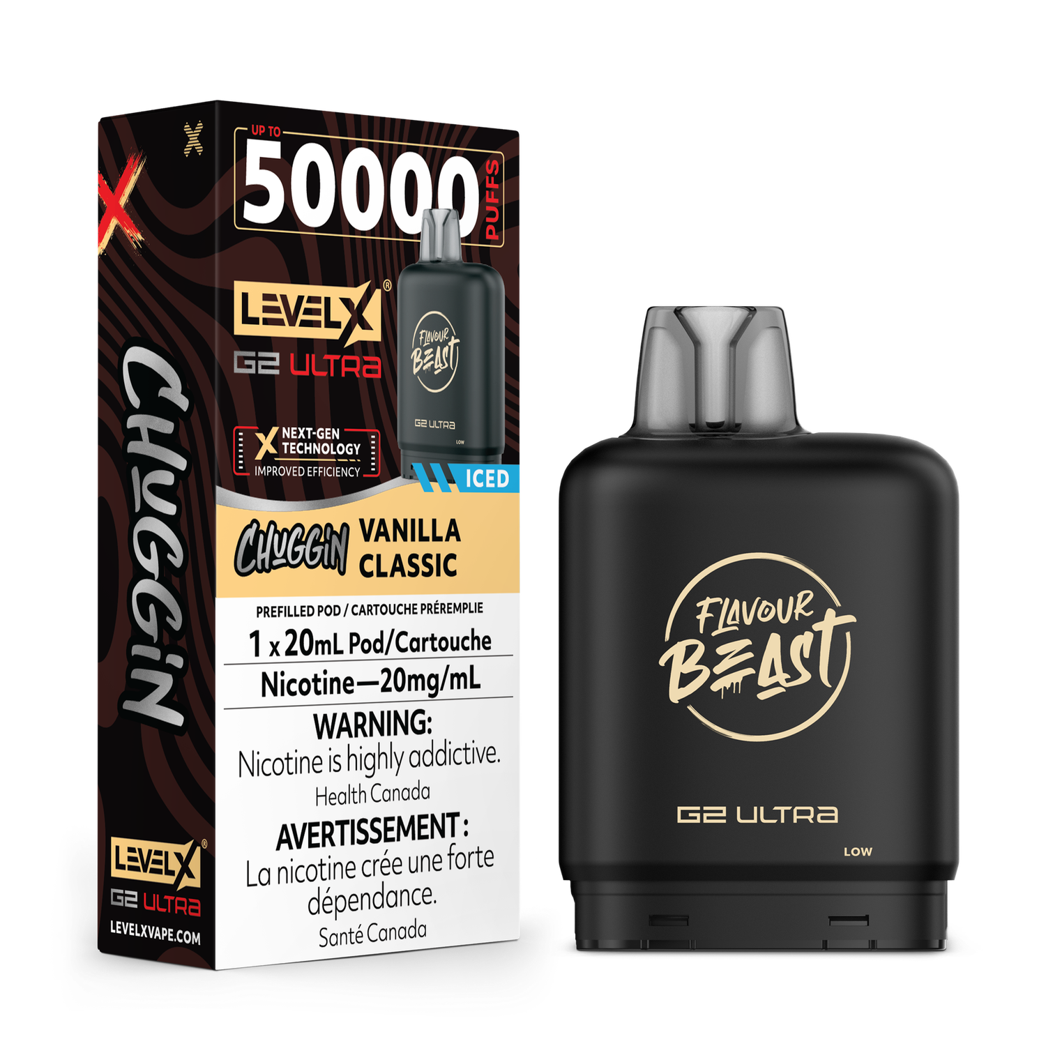 Chuggin' Vanilla Classic Flavour Beast Level X G2 Ultra Pod, Nicotine: 20mg